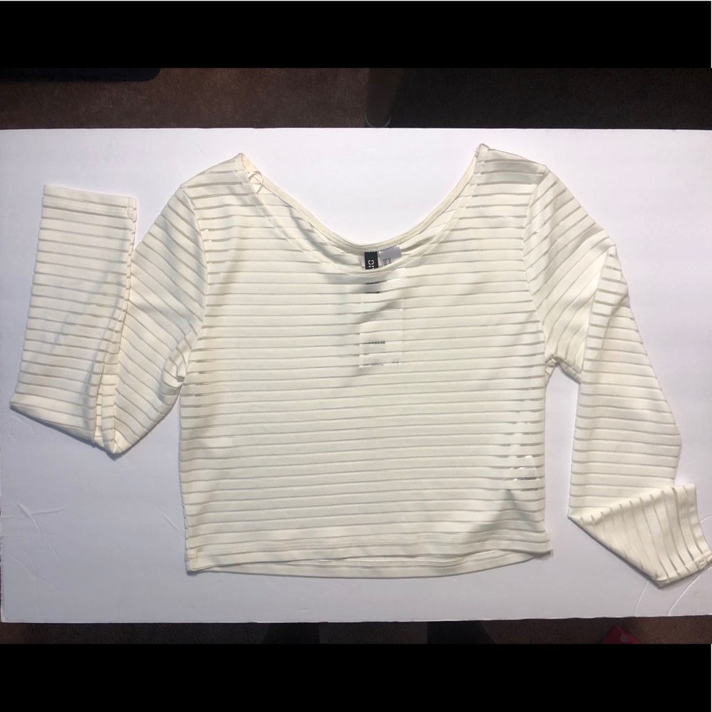 BRAND NEW H&M White Sheer Crop Top - M